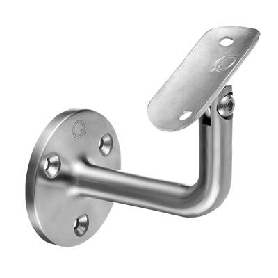 Q RAILING - ADJUSTABLE HANDRAIL BRACKET, Q LINE, RECEPTION DIA 48.3MM - FOR WALL MOUNTING, STAINLESS STEEL 304, SATIN INTERIOR [PK2] [13010504812] 130105-048-12
