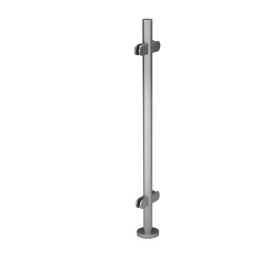 Q RAILING - Q-LINE PRE-FABRICATED POST INCL. GLASS CLAMPS MOD 25, STAINLESS STEEL 304 SATIN [PK1] [139921-242-02-12] [1399212420212]