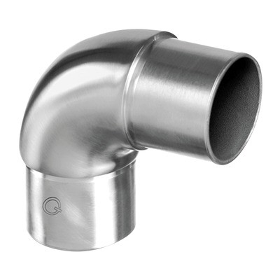 Q RAILING - FLUSH ELBOW, 90 DEGREE CURVED, TUBE DIA 42.4 X 2.6MM, STAINLESS STEEL 316, SATIN EXTERIOR [PK2] [14030504212] 140305-042-12