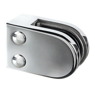 Q RAILIING - GLASS CLAMP MOD 25 EXCL. RUBBER INLAY, FLAT, STAINLESS STEEL 316 EXTERIOR, MIRROR POLISHED [PK4] [142500-000-10] [14250000010]