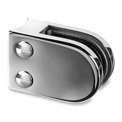 Q RAILIING - GLASS CLAMP MOD 25 EXCL. RUBBER INLAY, TUBE, STAINLESS STEEL 316 EXTERIOR, MIRROR POLISHED [PK4] [142500-042-10] [14250004210]