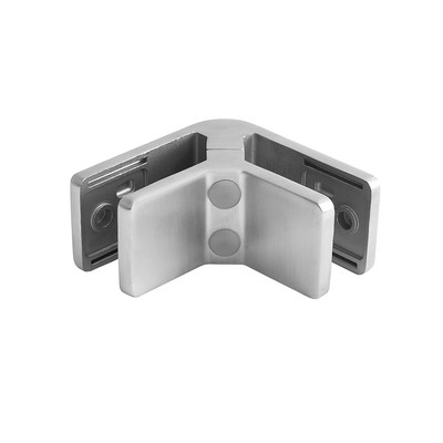 Q RAILING - GLASS CONNECTOR, ANGLE 90 DEGREE, MOD 42 EXCL. RUBBER INLAY, STAINLESS STEEL 316 EXTERIOR, SATIN [PK2] [144290-13-12 [1442901312]