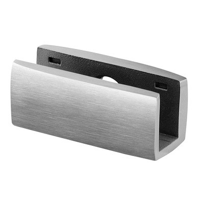 Q RAILING - GLASS HOLDER FOR STAIRCASE, BOTTOM FIXING MOD 55, EXCL. RUBBER INLAY. STAINLESS STEEL 316, EXTERIOR SATIN [PK2] [145501-02-12] 1455010212