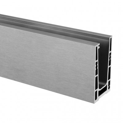 Q RAILING - EASY GLASS SMART, BASE SHOE, TOP MOUNT, L=5000MM, ALUMINIUM, EXTERIOR BRUSHED ANOD [1666100500018] 166610-050-00-18