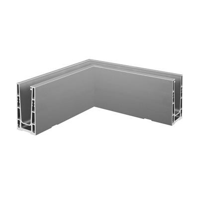 Q RAILING - BASE CHANNEL CORNER, EASY GLASS UP, TOP MOUNT INNER CORNER, 90 DEGREES, ALUMINIUM, BRUSHED ANOD, EXTERIOR [PK1] [1666110118] 166611-01-18