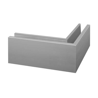 Q RAILING - BASE CHANNEL CORNER, EASY GLASS UP, TOP MOUNT OUTER CORNER, 90 DEGREES, ALUMINIUM, BRUSHED ANOD, EXTERIOR [PK1] [1666110218] 166611-02-18