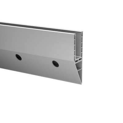 Q RAILING - EASY GLASS PRIME "Y" BASE SHOE FASCIA MOUNT, L=5000MM, ALUMINIUM BRUSHED ANOD EXTERIOR [168440-050-00-18] [16844005018]