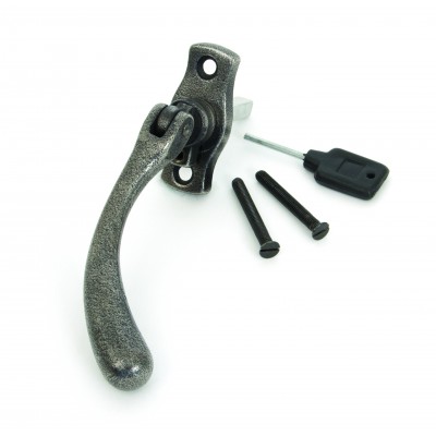 From The Anvil - Antique Pewter Peardrop Espagnolette Fastener - Right Hand - 20416R