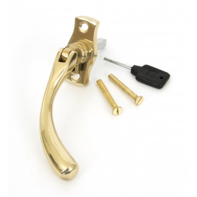 From The Anvil - Polished Brass Peardrop Espagnolette Fastener - Right Hand - 20419R
