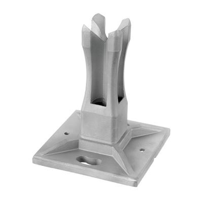Q RAILING - BASE FLANGE FOR TUBE, TUBE SIZE 40X40MM, STAINLESS STEEL 316 EXTERIOR, SATIN [PK2] [144942040] 144942-040