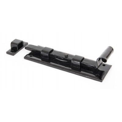From The Anvil - Black 6" Straight Door Bolt 33015