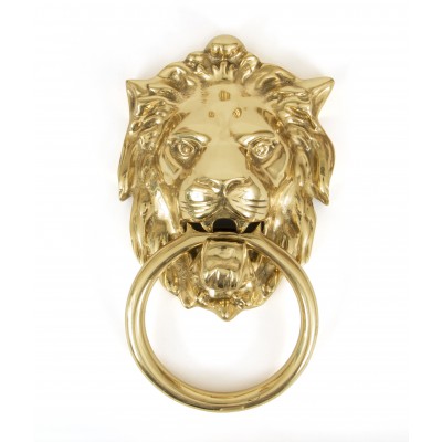 From The Anvil - Polished Brass Lion Head Knocker 33020