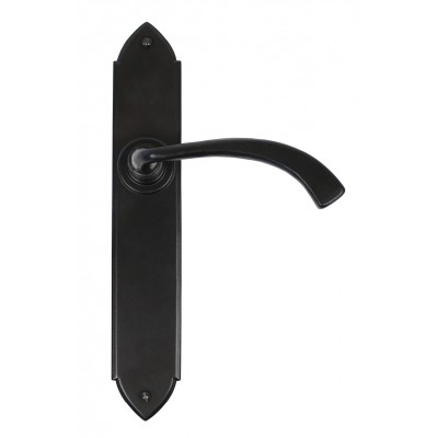 From The Anvil - Black Gothic Curved Sprung Lever Latch Set 33137