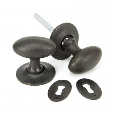 From The Anvil - Beeswax Oval Mortice/Rim Door Knob Set 33229