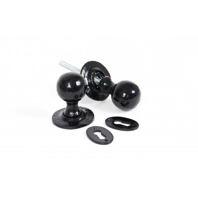 From The Anvil - Black Round Mortice/Rim Knob Set 33252