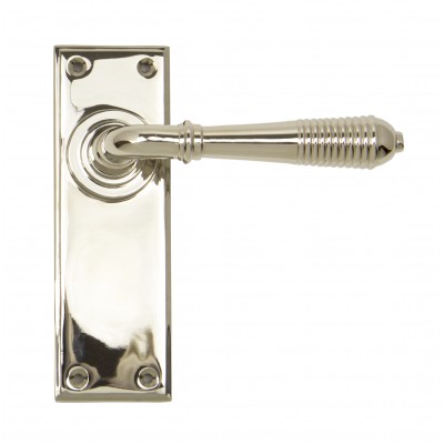 From The Anvil - Polished Nickel Reeded Lever Latch Set 33325