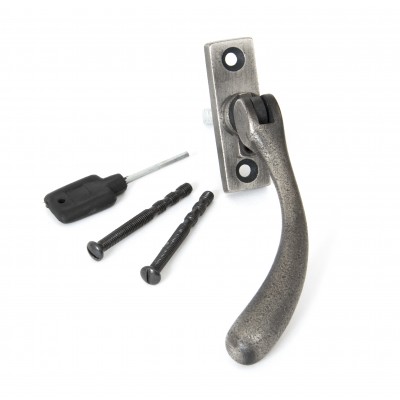 From The Anvil - Antique Pewter Slim Peardrop Espagnolette Fastener - Left Hand - 33333