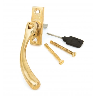 From The Anvil - Polished Brass Slim Peardrop Espagnolette Fastener - Right Hand - 33336