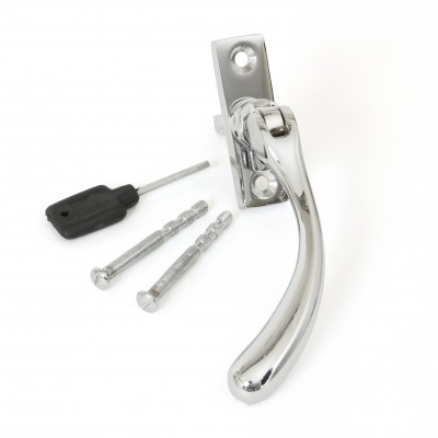From The Anvil - Polished Chrome Slim Peardrop Espagnolette Fastener - Left Hand - 33337
