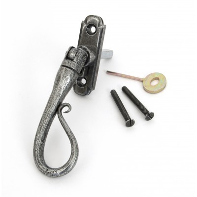 From The Anvil - Pewter Shepherds Crook Espagnolette Fastener - Right Hand - 33602