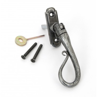 From The Anvil - Pewter Shepherds Crook Espagnolette Fastener - Left Hand - 33603
