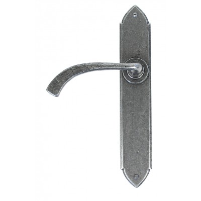 From The Anvil - Pewter Gothic Curved Sprung Lever Latch Set 33635
