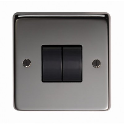 From The Anvil - Brushed Nickel Double 10 Amp Switch 34201