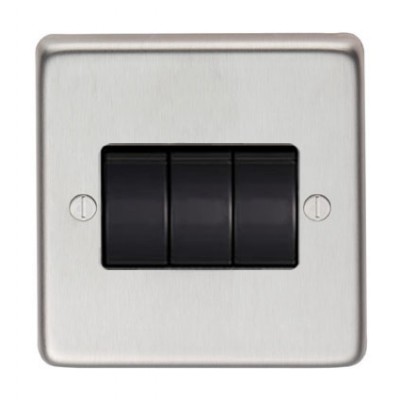 From The Anvil - Stainless Steel Triple 10 Amp Switch 34202/1