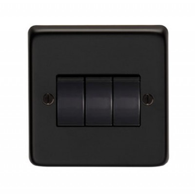 From The Anvil - Matt Black Triple 10m Amp Switch 34202/2