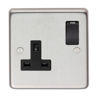 From The Anvil - Stainless Steel Single 13 Amp Switched Socket 34223/1