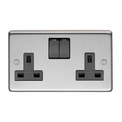 From The Anvil - Stainless Steel Double 13 Amp Switched Socket 34224/1