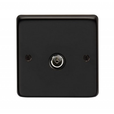 From The Anvil - Matt Black Single TV Socket 34229/2