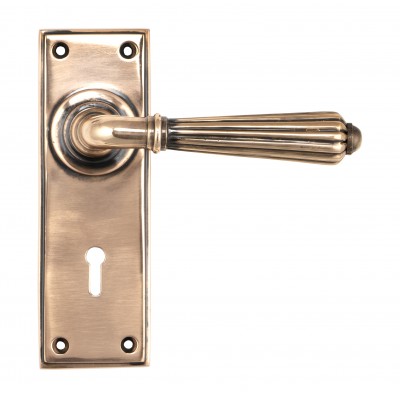 From The Anvil - Polished Bronze Hinton Lever Lock Set 45334