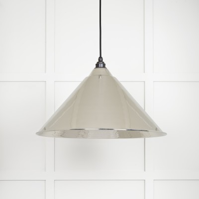 From The Anvil - Hammered Nickel Hockley Pendant 45433