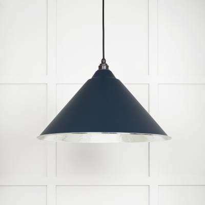 From The Anvil - Hammered Nickel Hockley Pendant in Dusk 45433DU