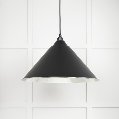 From The Anvil - Hammered Nickel Hockley Pendant in Elan Black 45433EB
