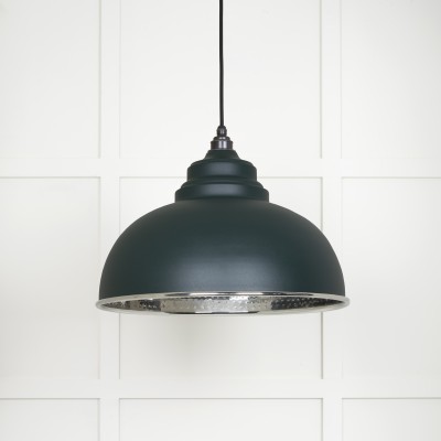 From The Anvil - Hammered Nickel Harborne Pendant in Dingle 45472DI