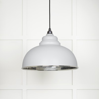 From The Anvil - Hammered Nickel Harborne Pendant in Flock 45472F