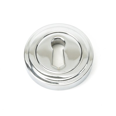 From The Anvil - Polished Chrome Round Escutcheon (Art Deco) 45688