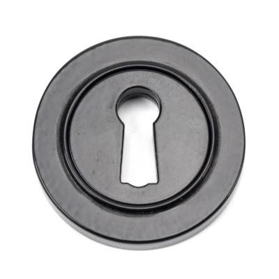 From The Anvil - Black Round Escutcheon (Plain Rose) 45695