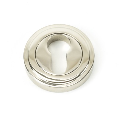 From The Anvil - Polished Nickel Round Euro Escutcheon (Art Deco) 45716
