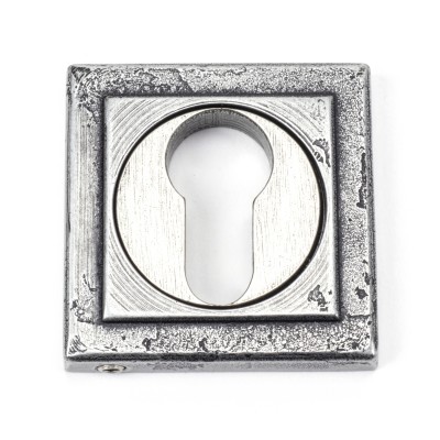 From The Anvil - Pewter Round Euro Escutcheon (Square Rose) 45730