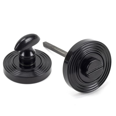 From The Anvil - Black Round Thumbturn Set (Beehive Rose) 45745