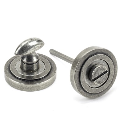 From The Anvil - Pewter Round Thumbturn Set (Art Deco Rose) 45752