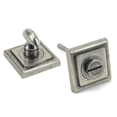 From The Anvil - Pewter Round Thumbturn Set (Square Rose) 45754