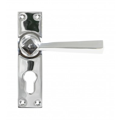 From The Anvil - Polished Chrome Straight Lever Euro Lock Set 45762