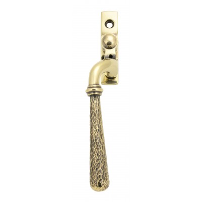 From The Anvil - Aged Brass Hammered Newbury Espagnolette Fastener - Left Hand - 45914