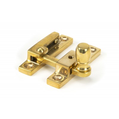 From The Anvil - Polished Brass Mushroom Quadrant Fastener - Narrow 45997
