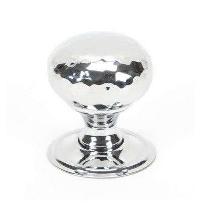 From The Anvil - Polished Chrome Hammered Mushroom Cabinet Knob - 32mm 46023
