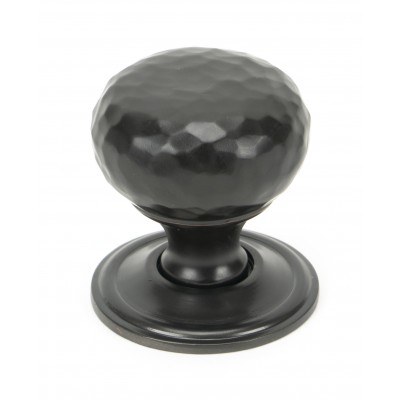 From The Anvil - Aged Bronze Hammered Mushroom Cabinet Knob - 32mm 46024